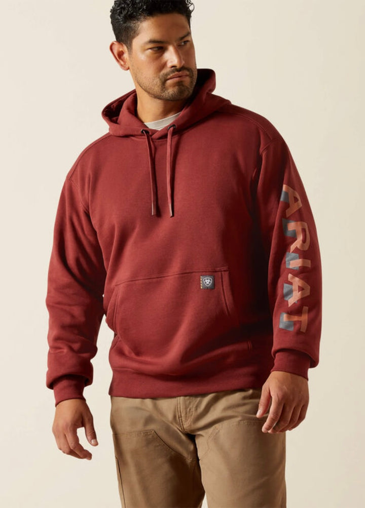 Rebar Lightweight Logo Hoodie - Madder Brown