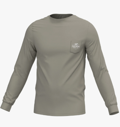 Down South Long Sleeve Pocket Tee - Laurel Oak