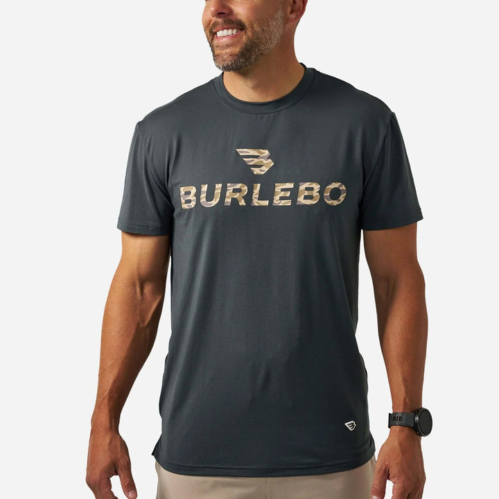 Go To Tee - Flying B Logo - Gun Metal Grey & Gauge Camo