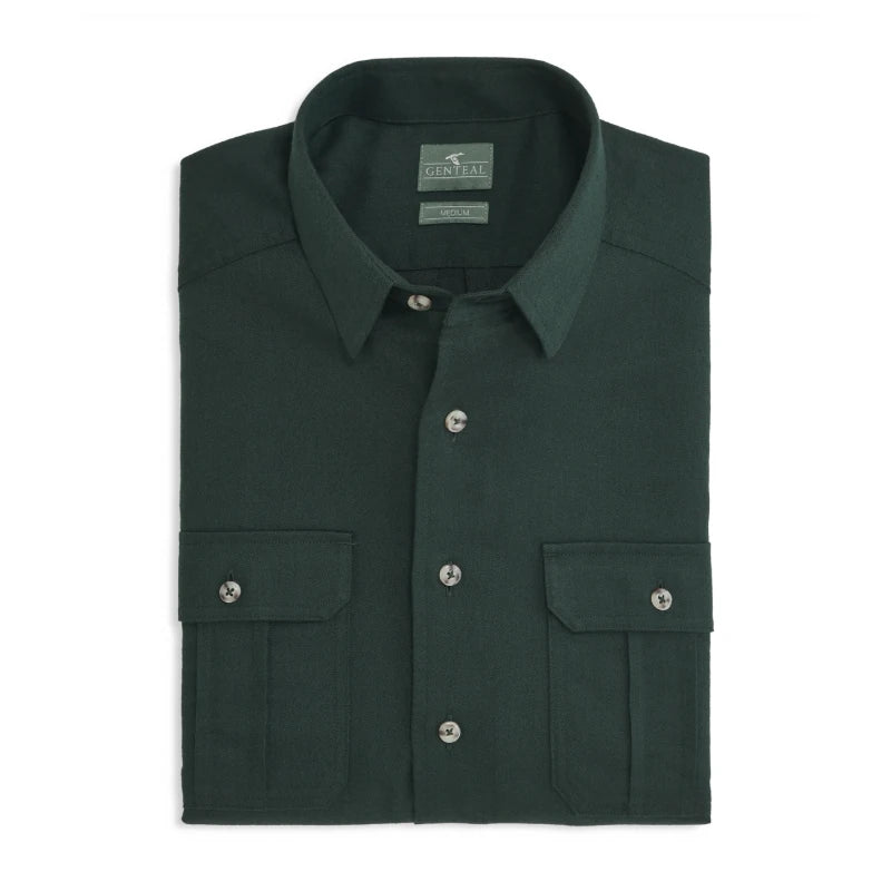 Spruce Herringbone Utility Sport Shirt