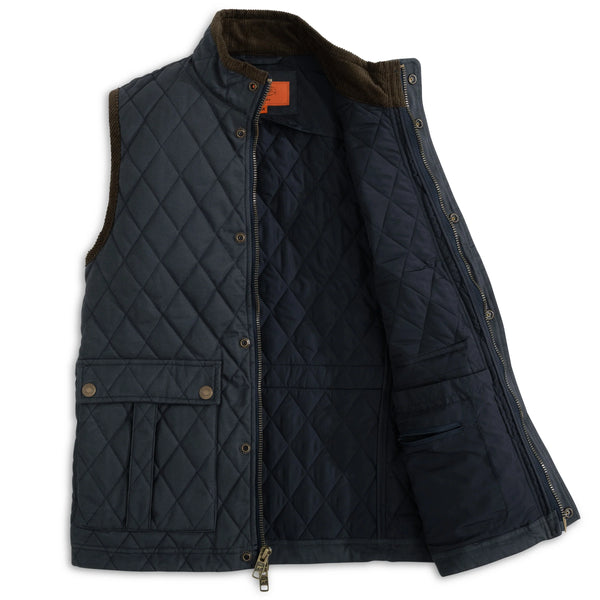 Heritage Wax Cotton Vest Navy