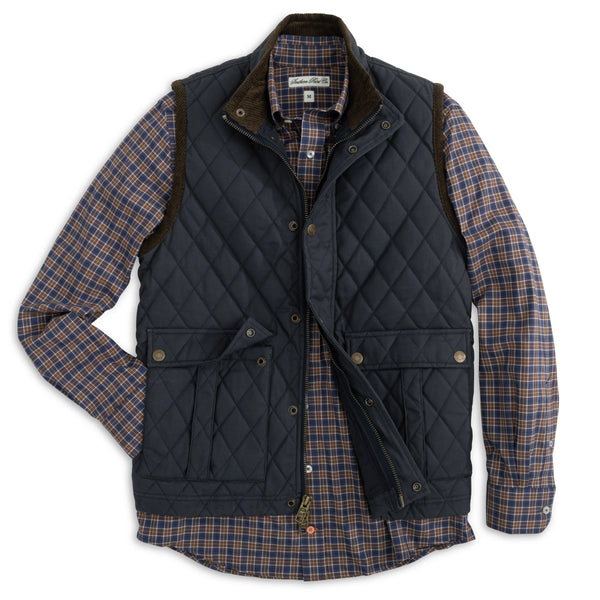 Heritage Wax Cotton Vest Navy