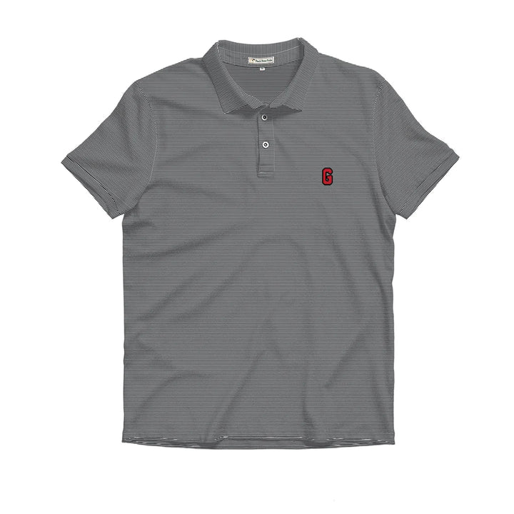 Block G Heathered Knockout Performance Polo - Charcoal & White