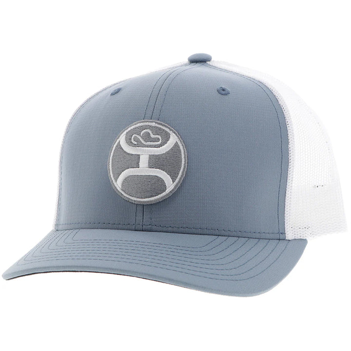 "Primo" Hat - Blue/White w/Grey & White Circle Patch