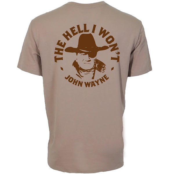 John Wayne Hell I Won't T-Shirt - Light Tan