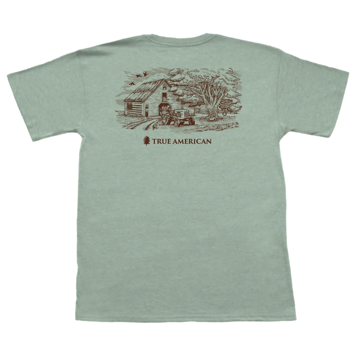 Heritage Farm Short Sleeve Pocket Tee - Heathered Sage