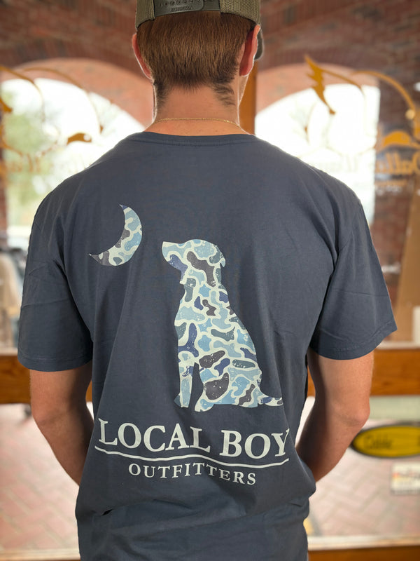 Distressed LCF Cobalt Dog & Moon Camo Tee