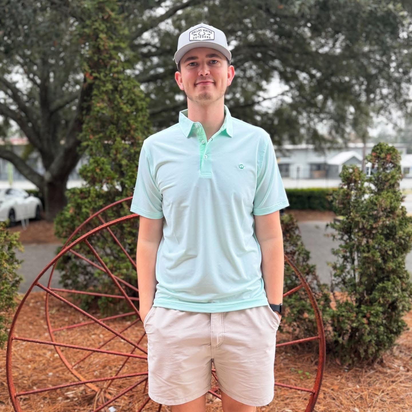 Cotton Ball Performance Polo - Dewdrop/White