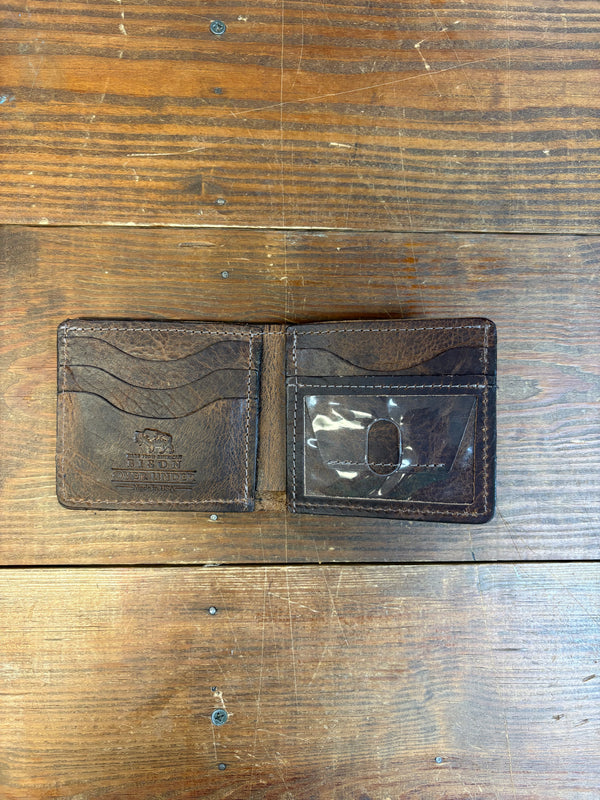 Bison Bifold Wallet- Wrinkled Brown