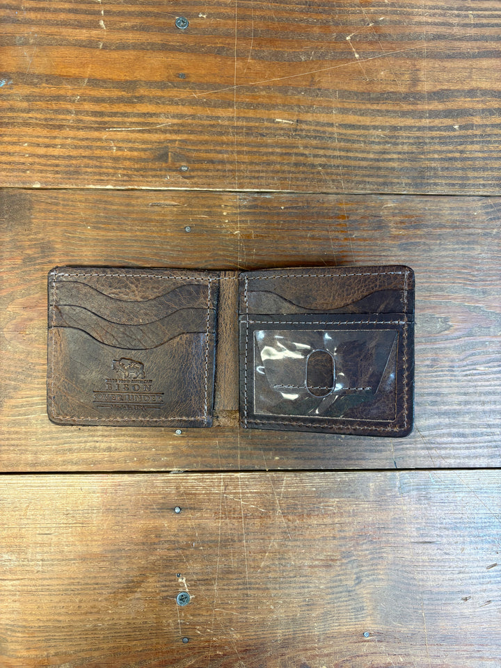 Bison Bifold Wallet- Wrinkled Brown