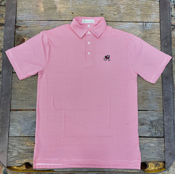 Standing Dawg Red & White Loblolly Performance  Polo