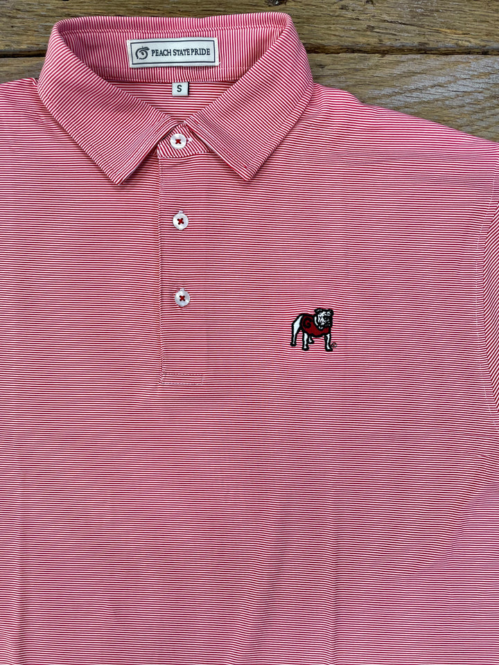 Standing Dawg Red & White Loblolly Performance  Polo