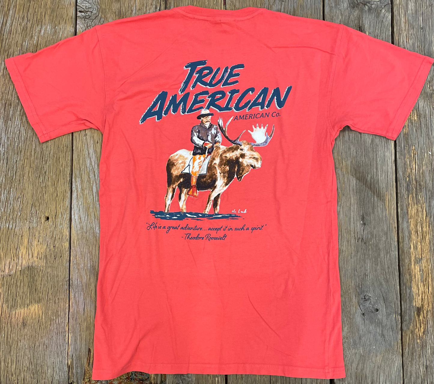 Teddy's Moose Pocket Tee - Nantucket Red