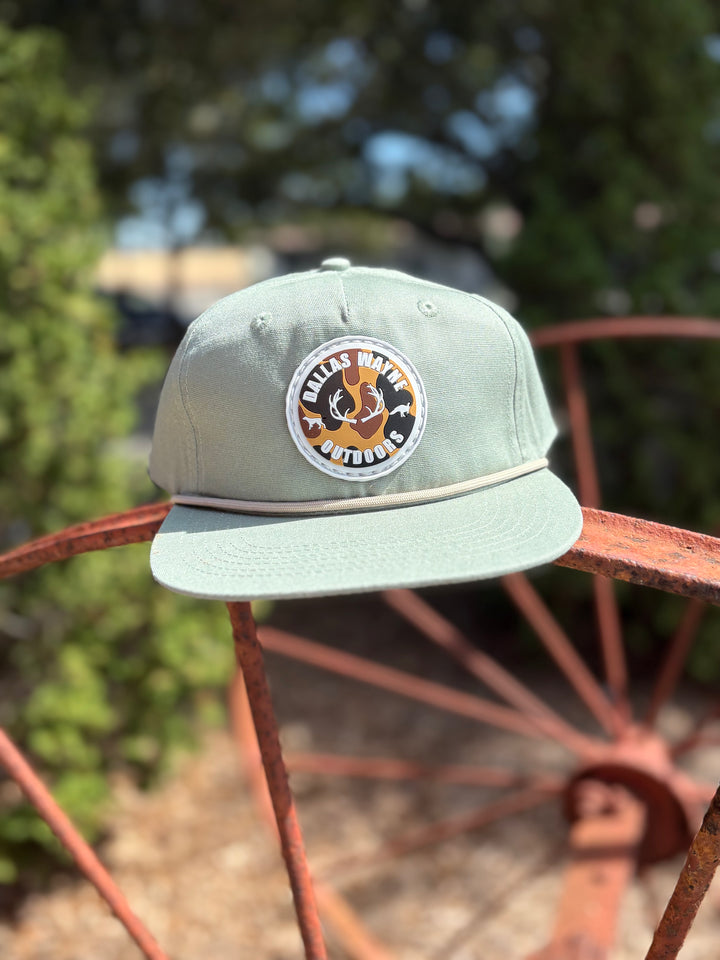 Outdoors PVC Circle Patch Hat -  Old School Camo - Barnacle & Tan