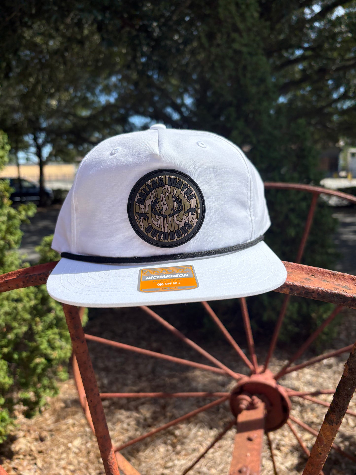 Outdoors PVC Circle Patch Hat - Bottomland - White & Black