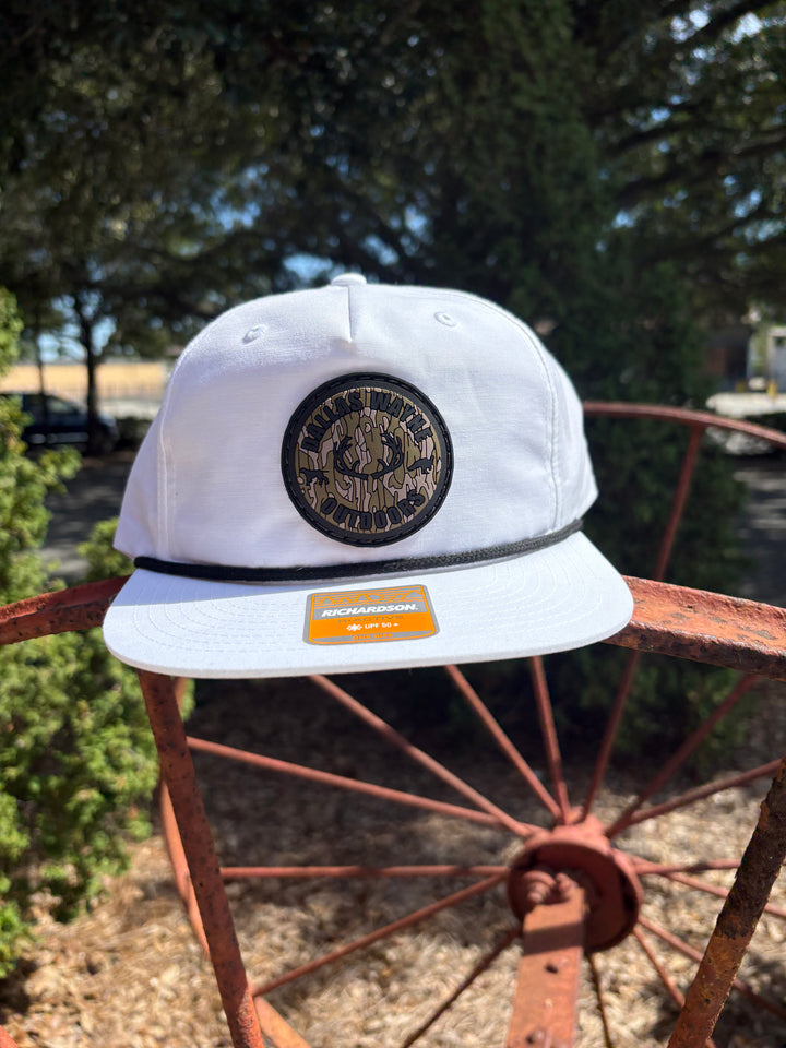 Outdoors PVC Circle Patch Hat - Bottomland - White & Black