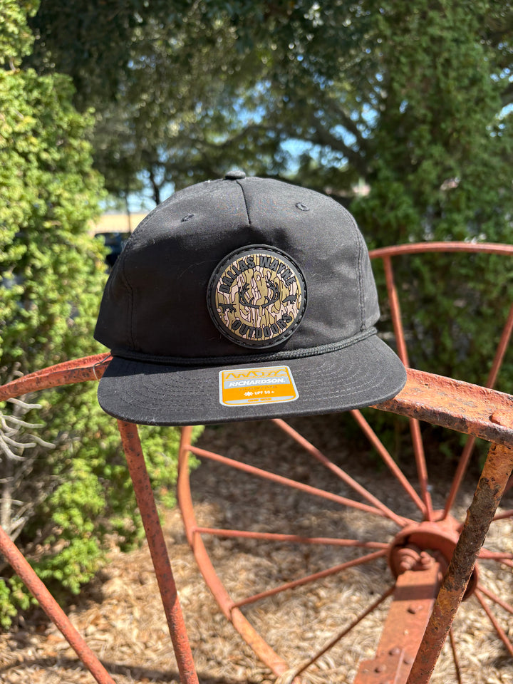 Outdoors PVC Circle Patch Hat - Bottomland - Black & Black