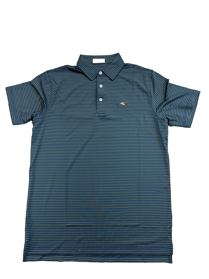 Mallard Performance Stripe Polo - Navy/Olive