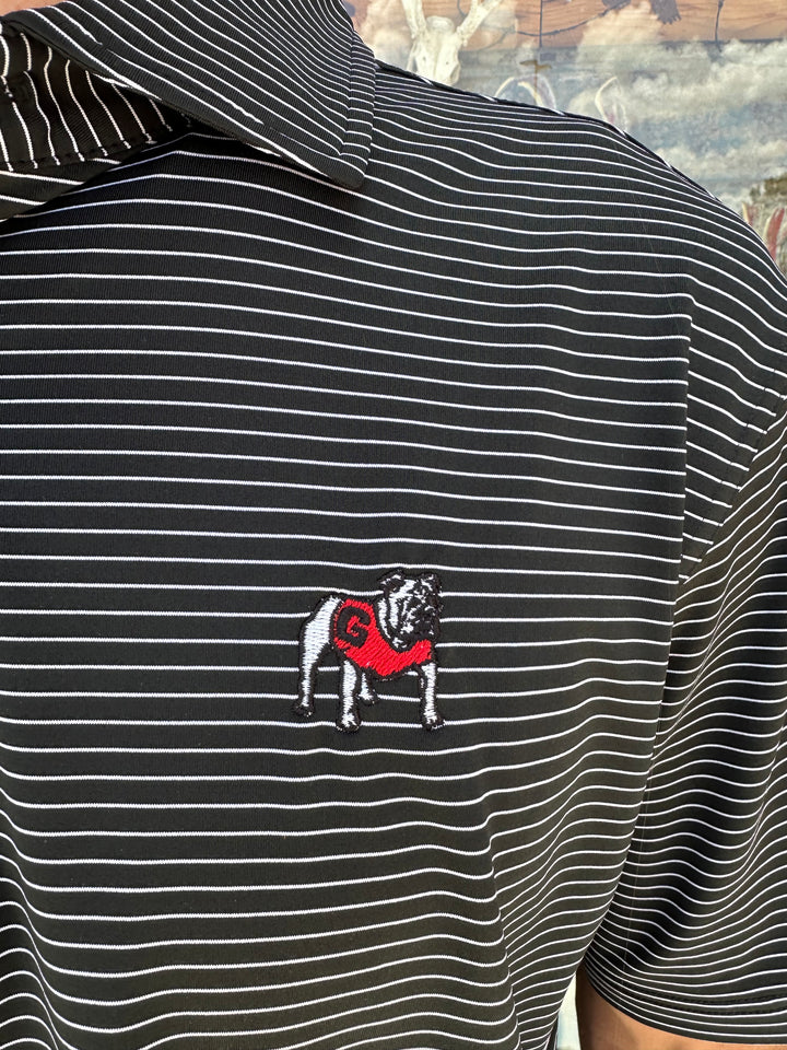 Standing Dawg Stripe Polo - Black/White