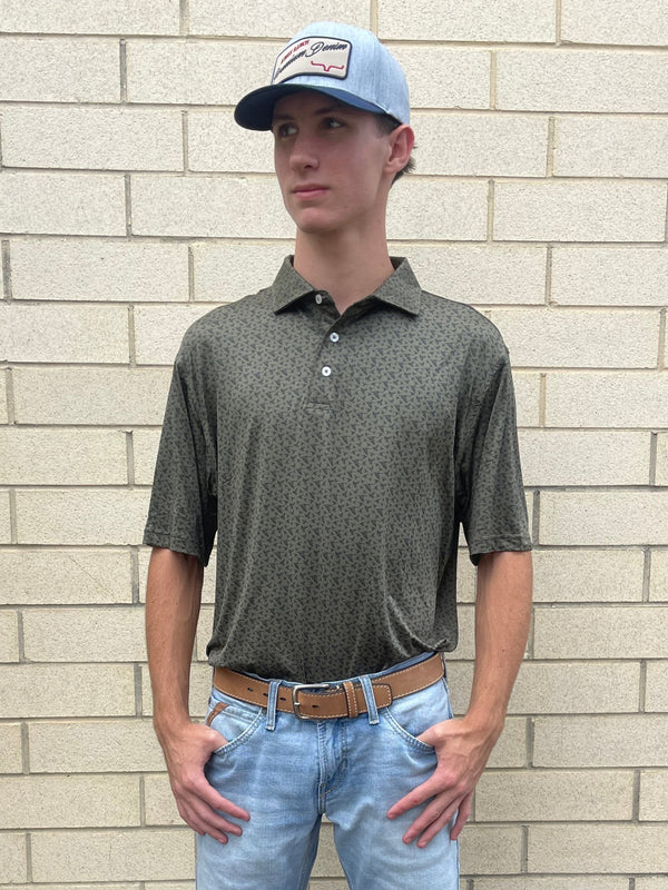 Flyline Performan Polo- Dark Olive
