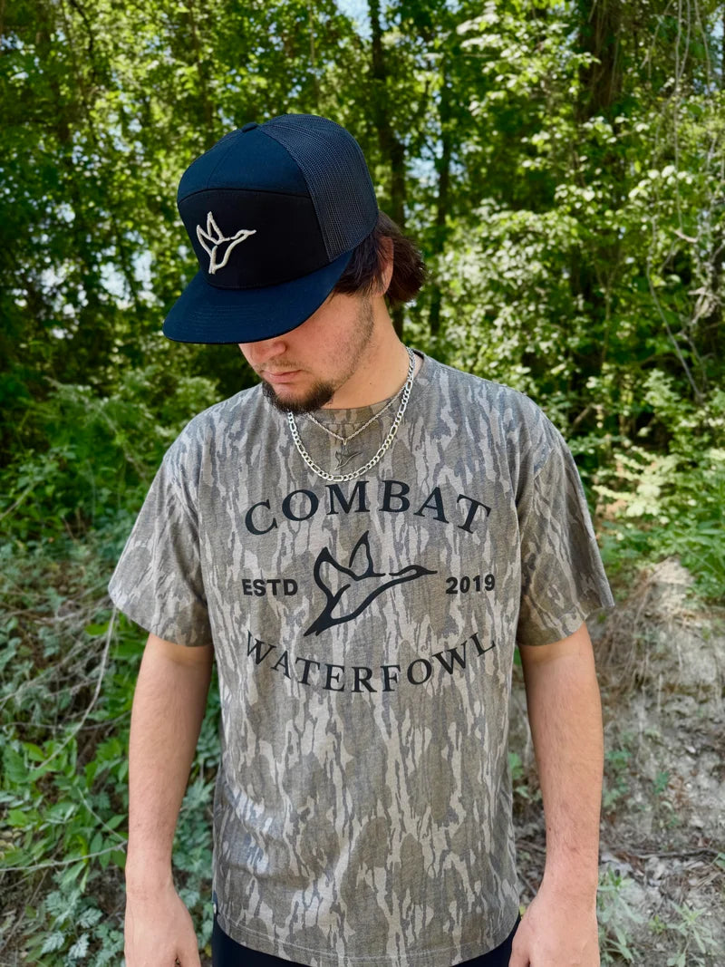 Mossy Oak Bottomland Washed Out Vintage Logo Tee - Black