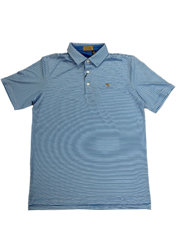Mallard Performance Polo- Powder Blue/White