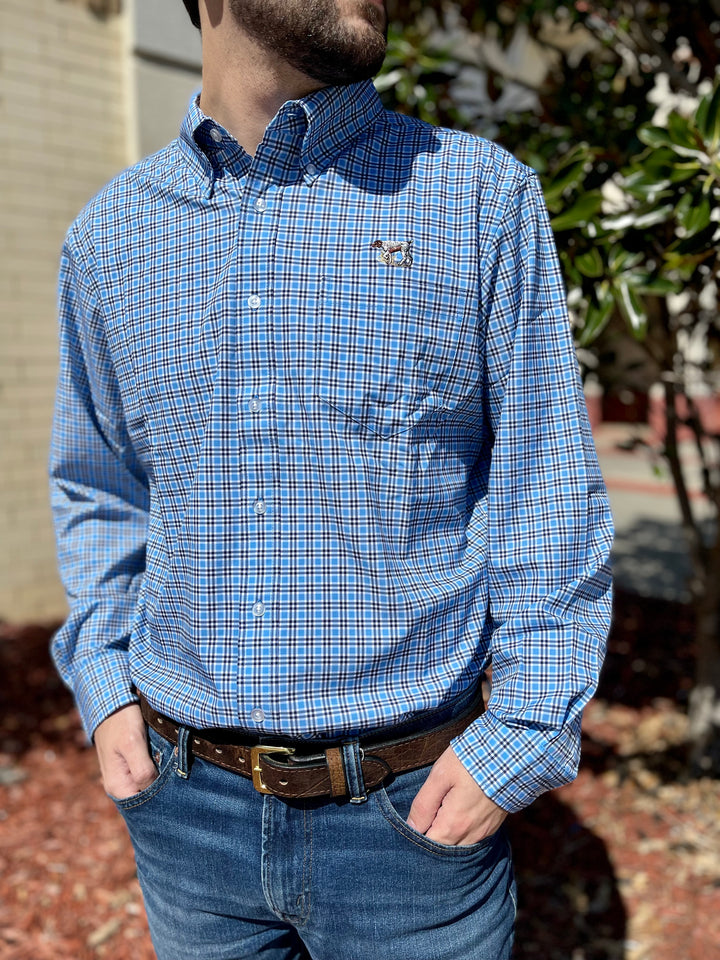 Dallas Wayne Pointer Button Up - French Blue/Navy