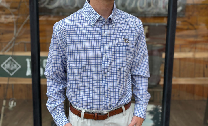 Dallas Wayne Pointer Button Up - Plum/Oyster/White