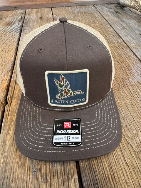 Old School Mallard Patch Hat - Brown/Khaki