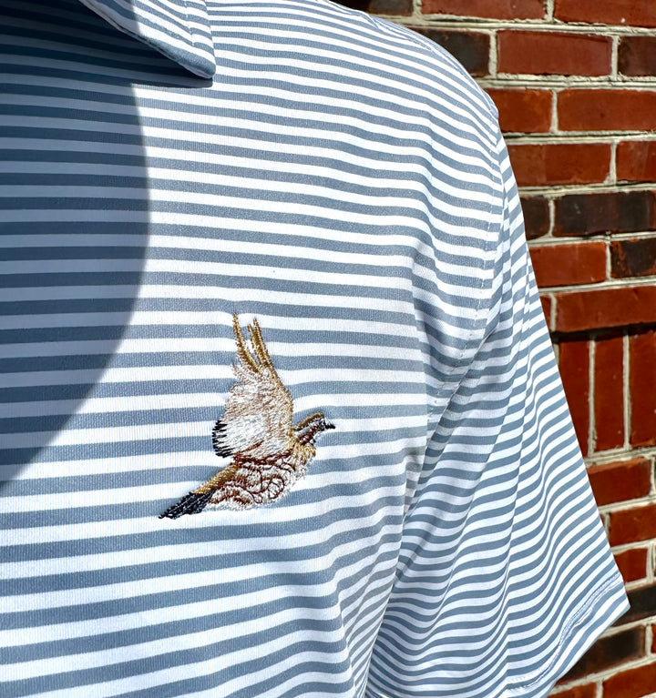 Quail Run Polo - Grey/ White