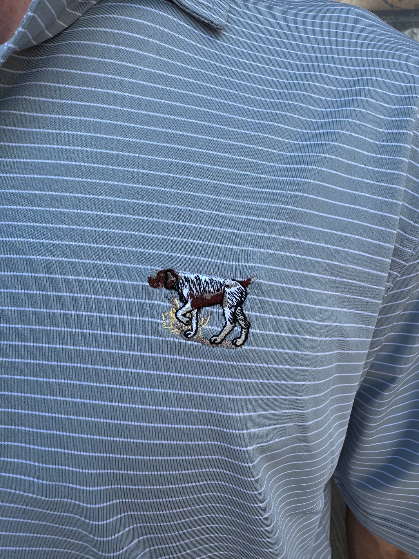 Pointer Performance Stripe Polo - Silver/White