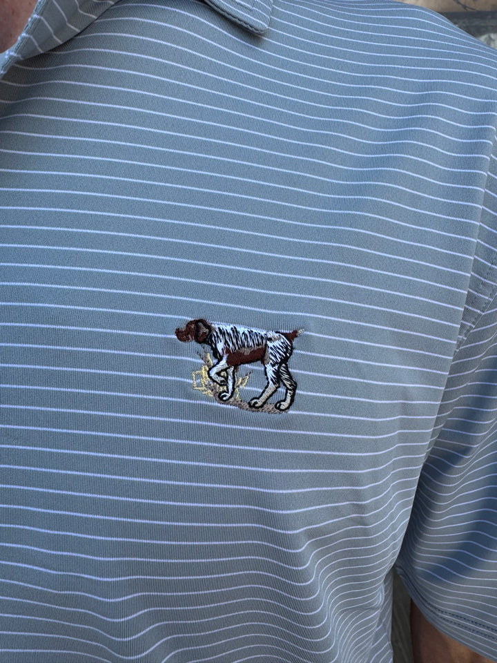Pointer Performance Stripe Polo - Silver/White