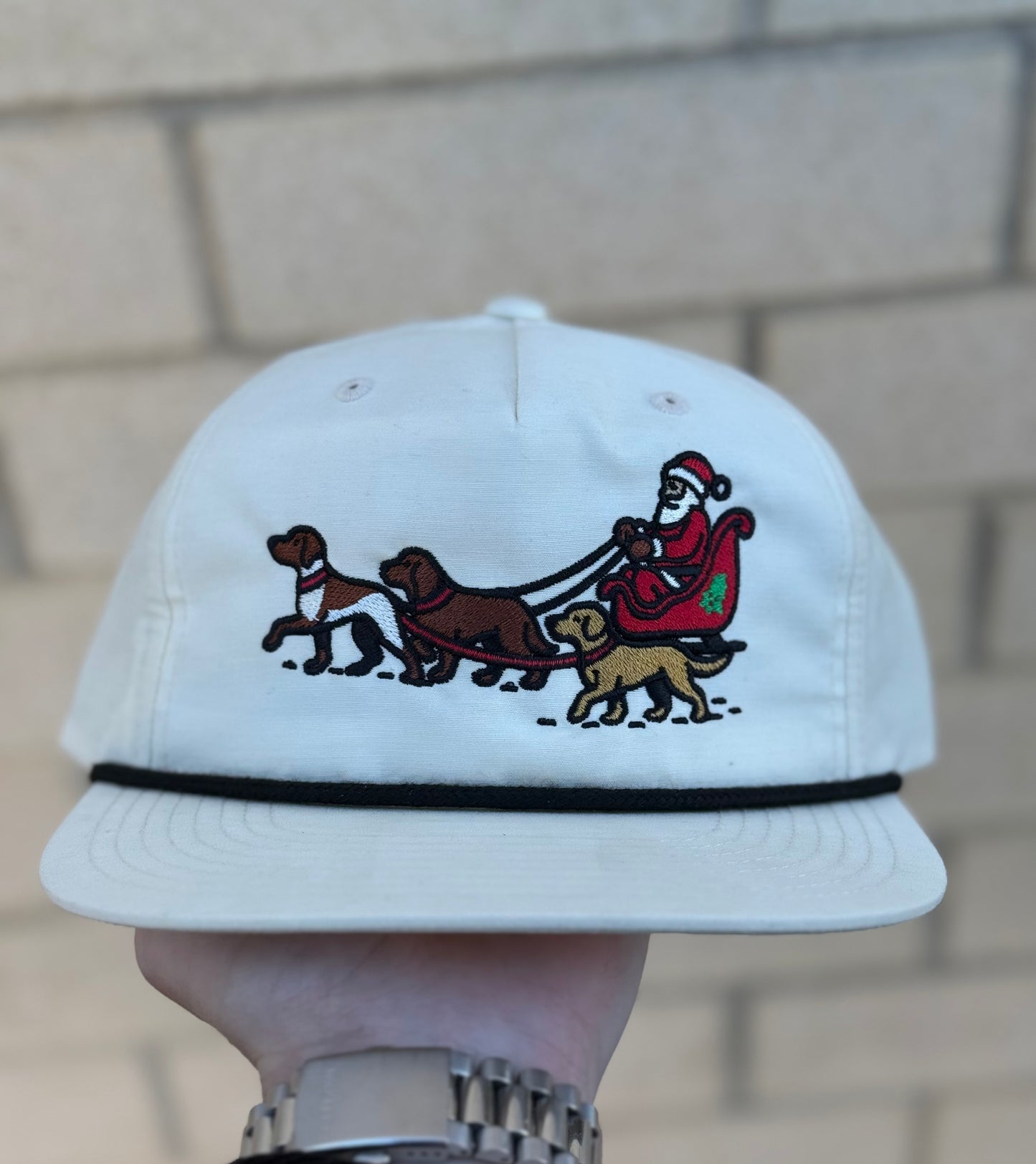 Holiday Hounds Rope Hat - Cream