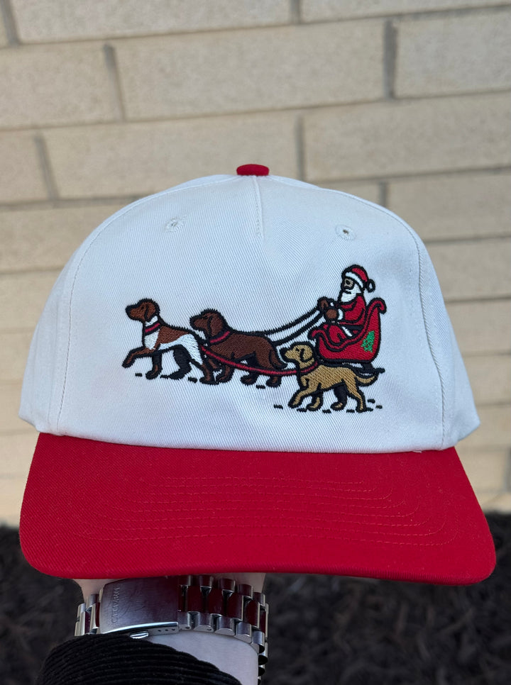 Holiday Hounds Hat - Cream/Red