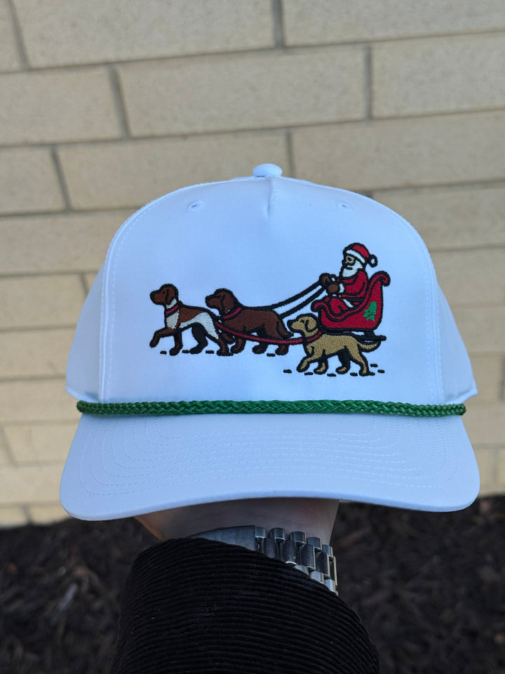 Holiday Hounds Rope Hat - White/Green
