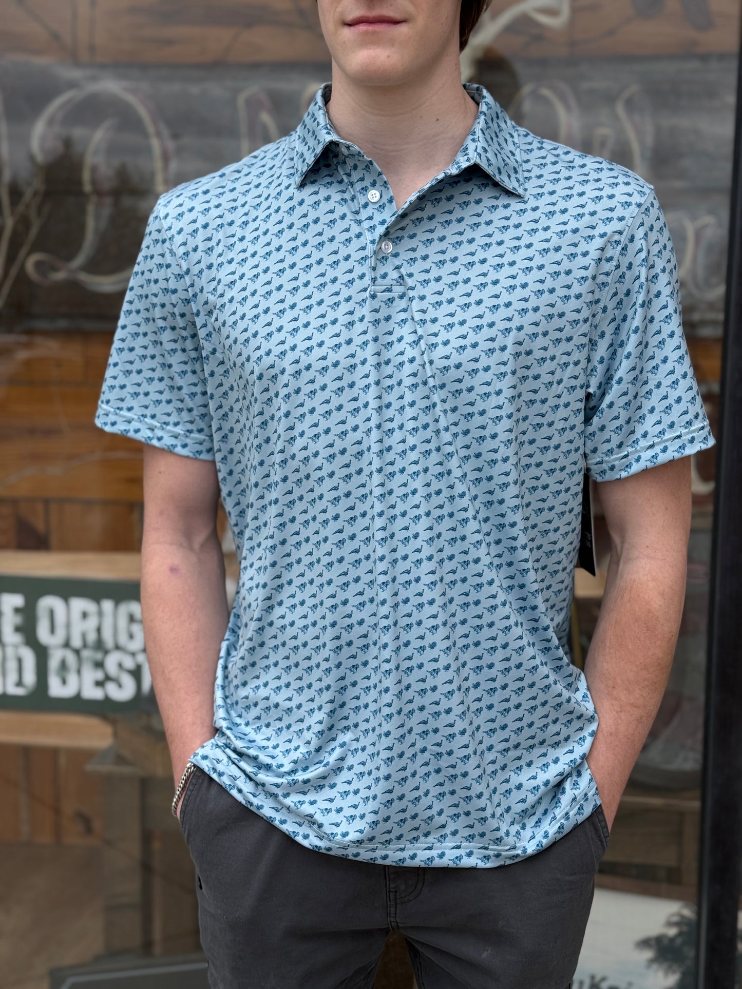 Gobblers Performance Polo - Blue Steel