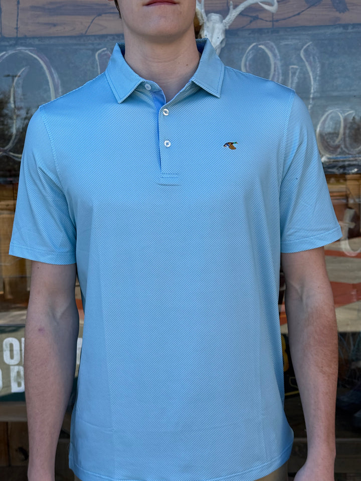 Mallard Performance Polo - Cornflower/Opal/White