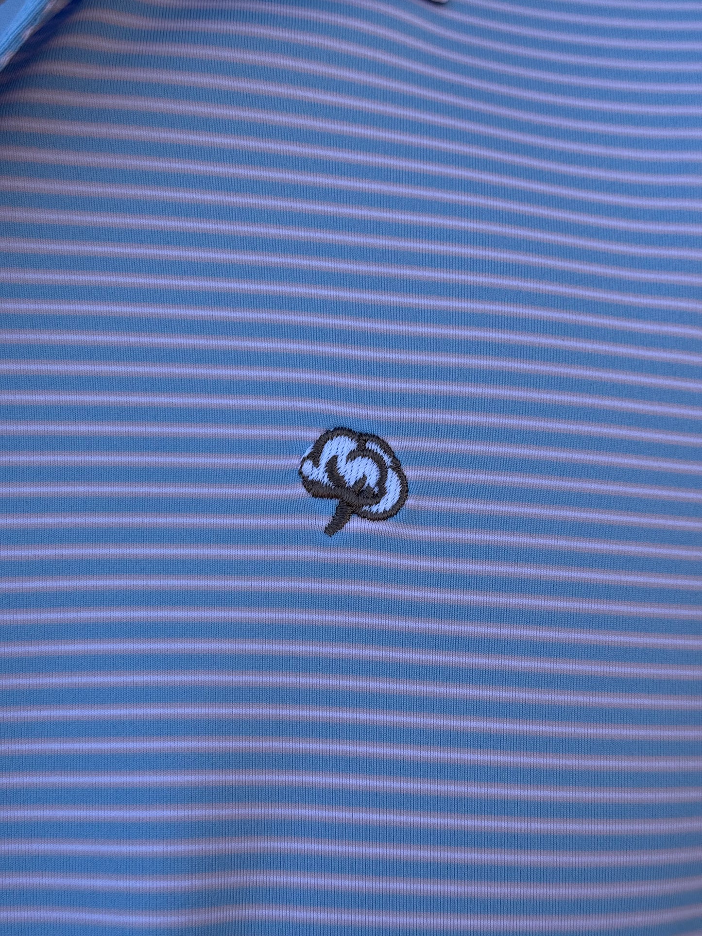 Cotton Performance Polo - Cornflower/Pink/White