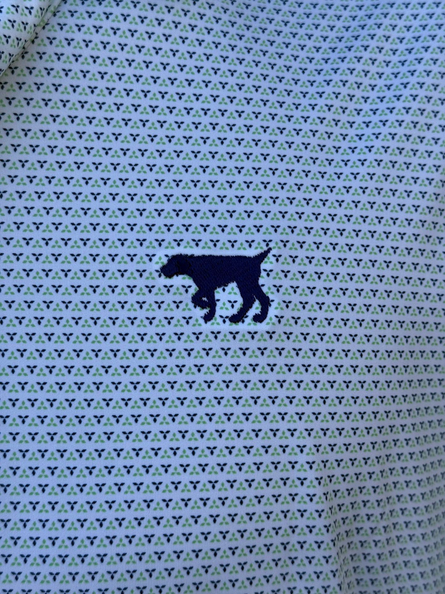 Tonal Pointer Performance Polo - White/Leaf/Navy