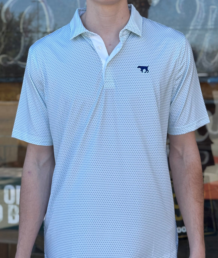 Tonal Pointer Performance Polo - White/Leaf/Navy