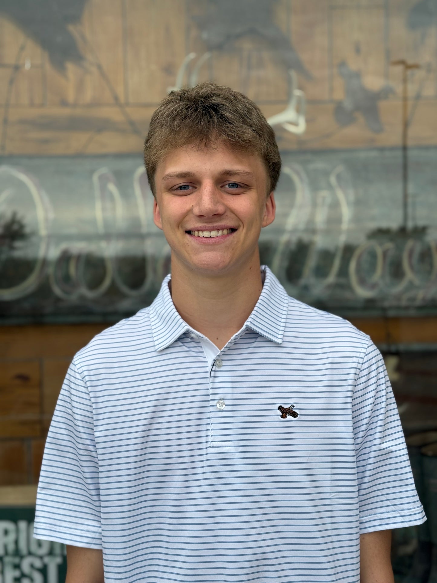 Quail Performance Polo - White, Vista Blue & Mint