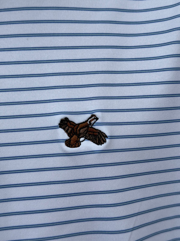 Quail Performance Polo - White, Vista Blue & Mint