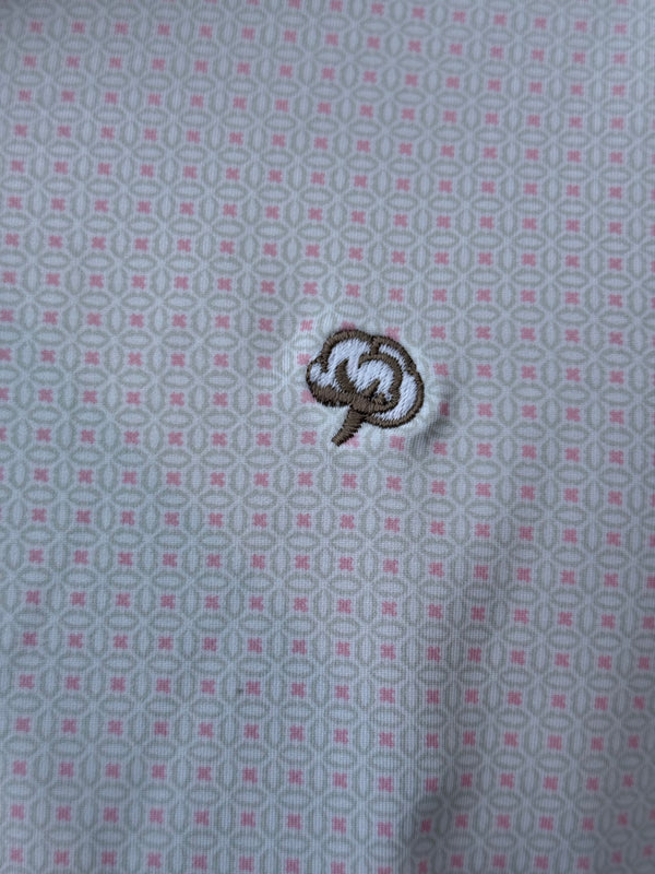 Cotton Performance Polo - White, Beige & Shell Pink