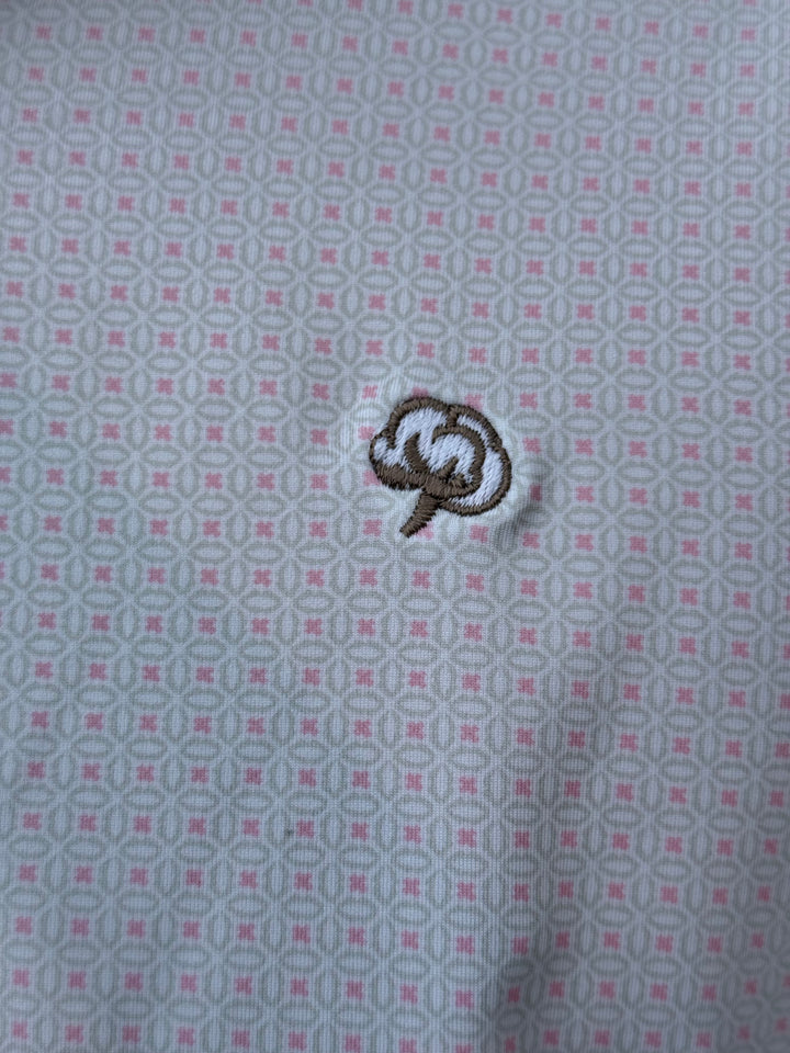 Cotton Performance Polo - White/Beige/Shell Pink