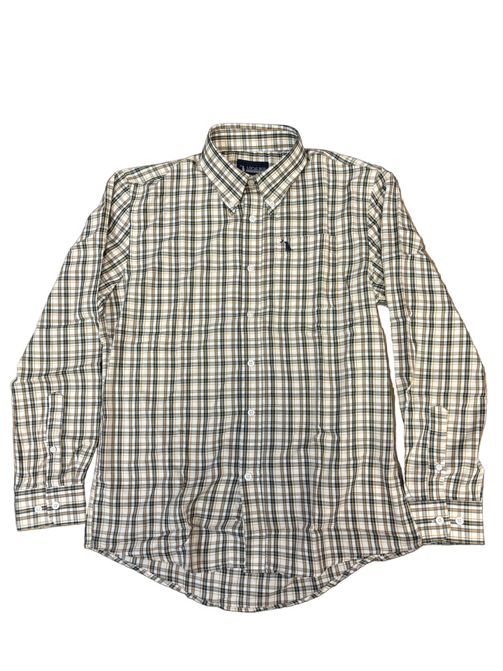 Scott Dress Shirt - Sand/Rust/Navy