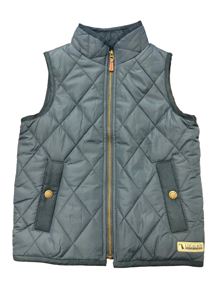 Youth Diamond Quilted Vest - Dark Blue