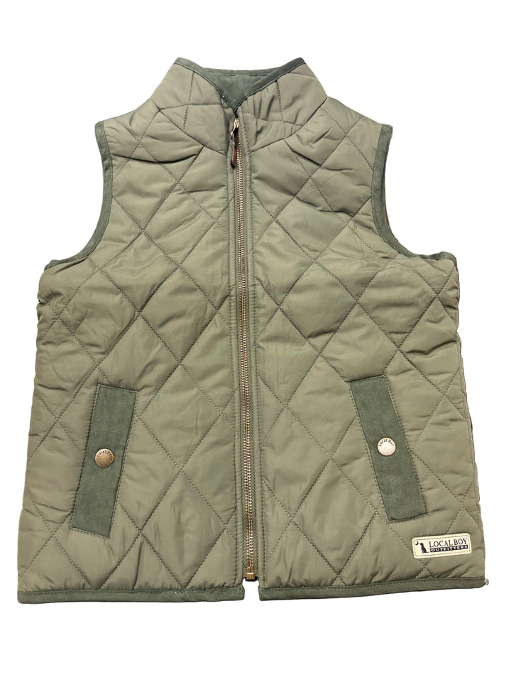 Youth Diamond Quilted Vest - Cedar