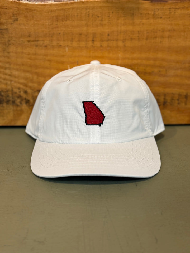 Georgia State Outline Performance Hat - White