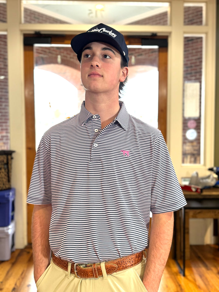 Tonal Pointer Performance Polo - Azul Stripe