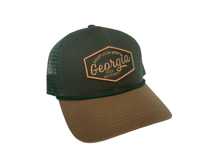 Georgia Script Trucker Hat - Green/Khaki